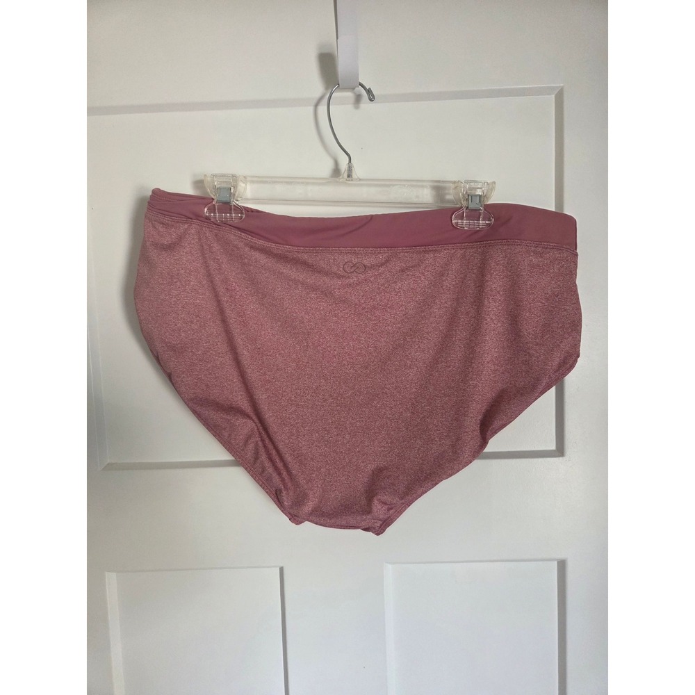 CALIA by Carrie Underwood Pink Mauve Heathered High Waist Swim Bottoms 1X